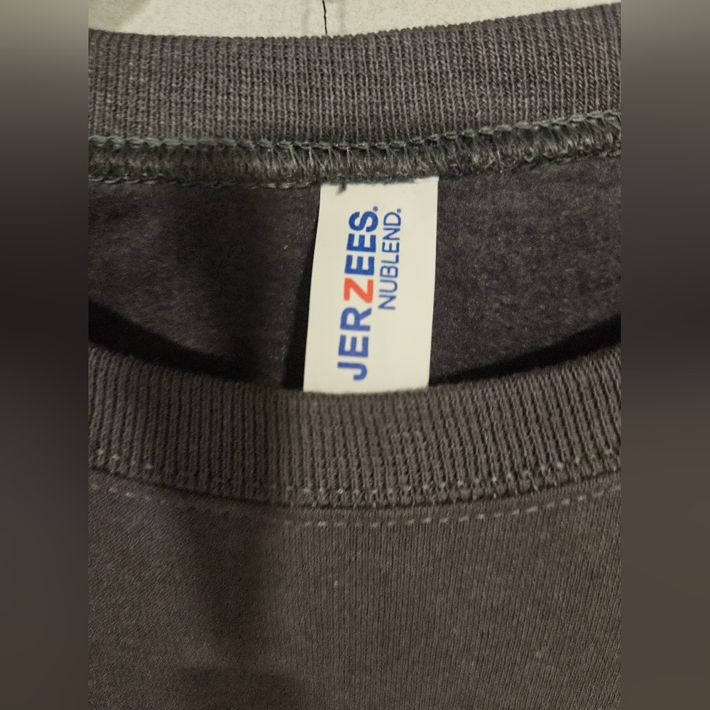 New Dunkin Donuts Sweatshirt Jerzees Nublend Grey Dunkin' Logo Factory Packaged - Picture 2 of 4